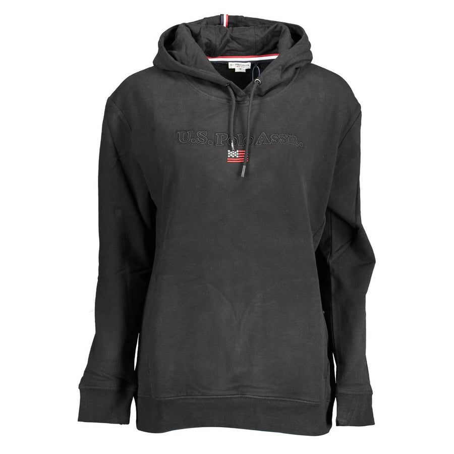 U.S. POLO ASSN. Black Cotton Women Sweater With Contrasting Details