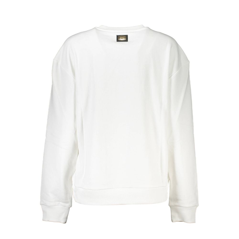 Cavalli Class Weißer Baumwollpullover für Damen