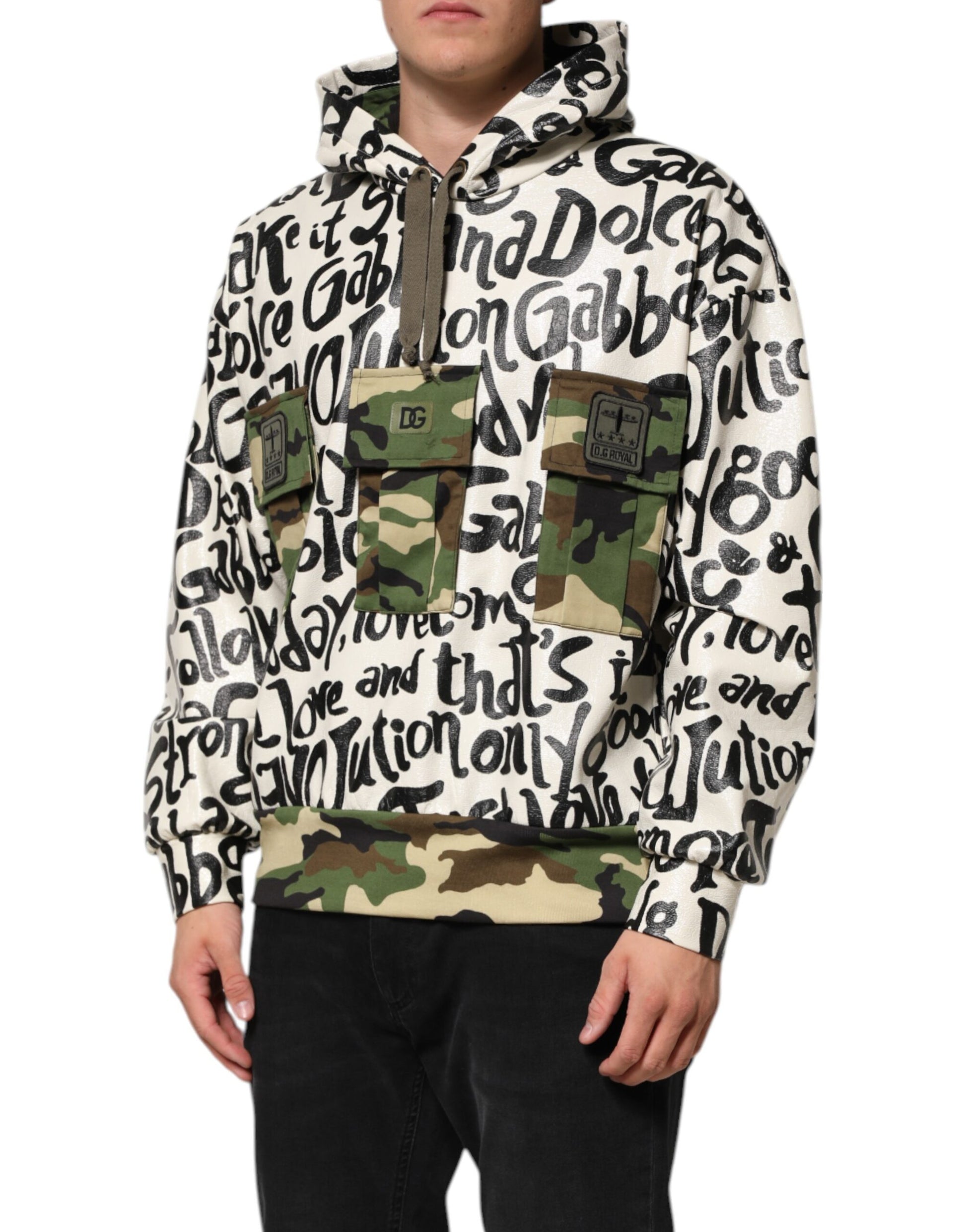 Dolce &amp; Gabbana Mehrfarbiger DGMania-Sweatshirtpullover mit Kapuze