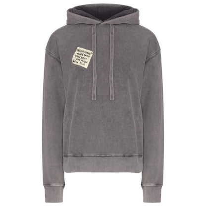 Diego Venturino Grauer Baumwoll-Herren-Kapuzenpullover