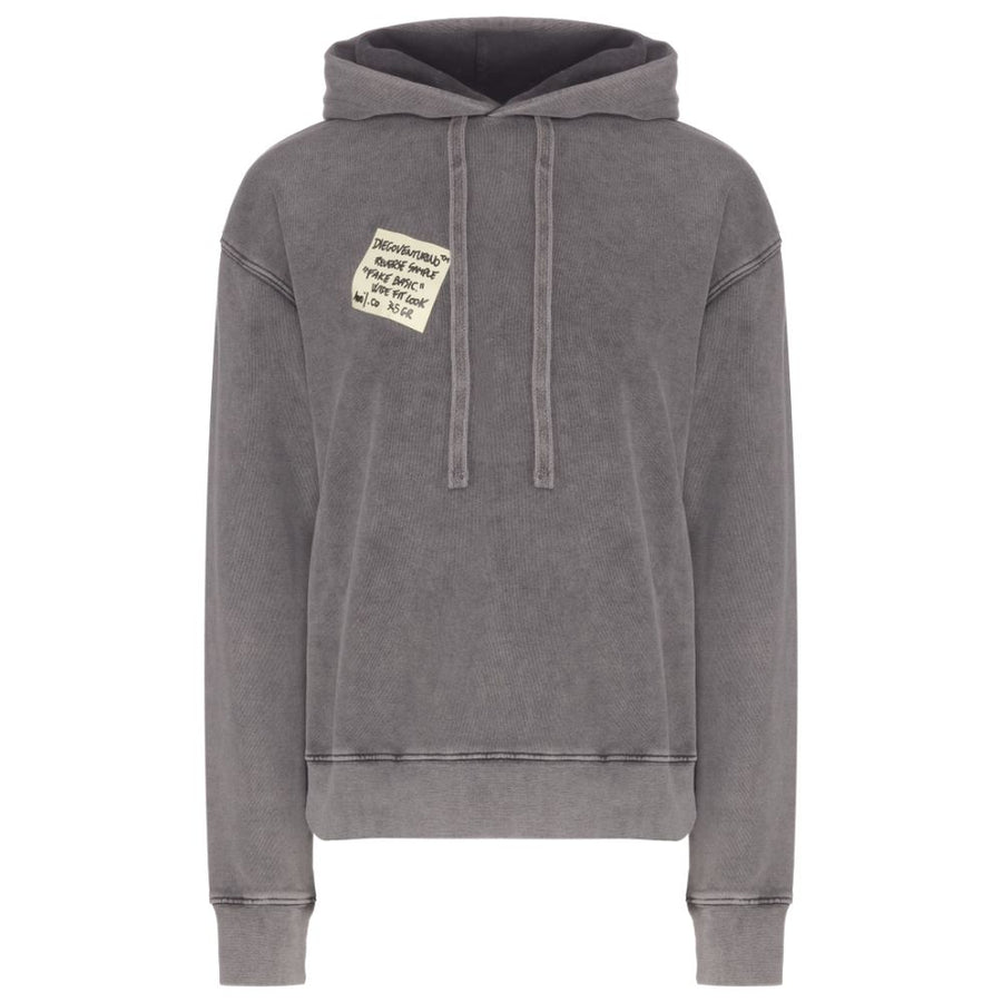 Diego Venturino Grauer Baumwoll-Herren-Kapuzenpullover