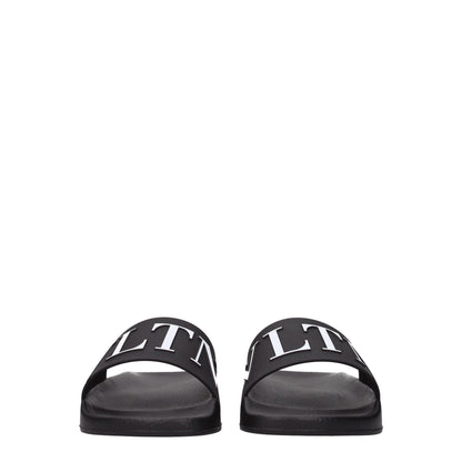 Valentino Garavani Black Cotton Slippers