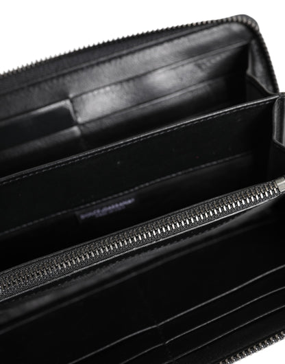 Dolce &amp; Gabbana Herren Continental Clutch aus exotischem Leder in Schwarz und Blau