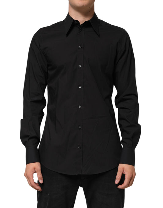 Dolce &amp; Gabbana – Schwarzes MARTINI Slim Fit-Hemd für formelle Herren