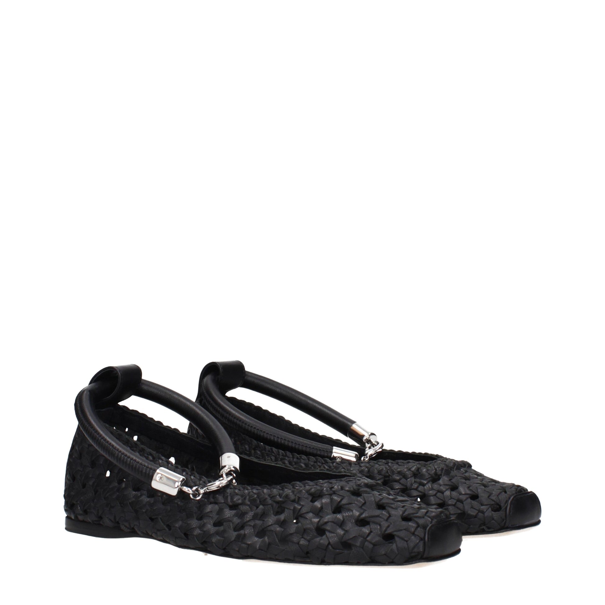 Max Mara Black Leather Ballet Flats