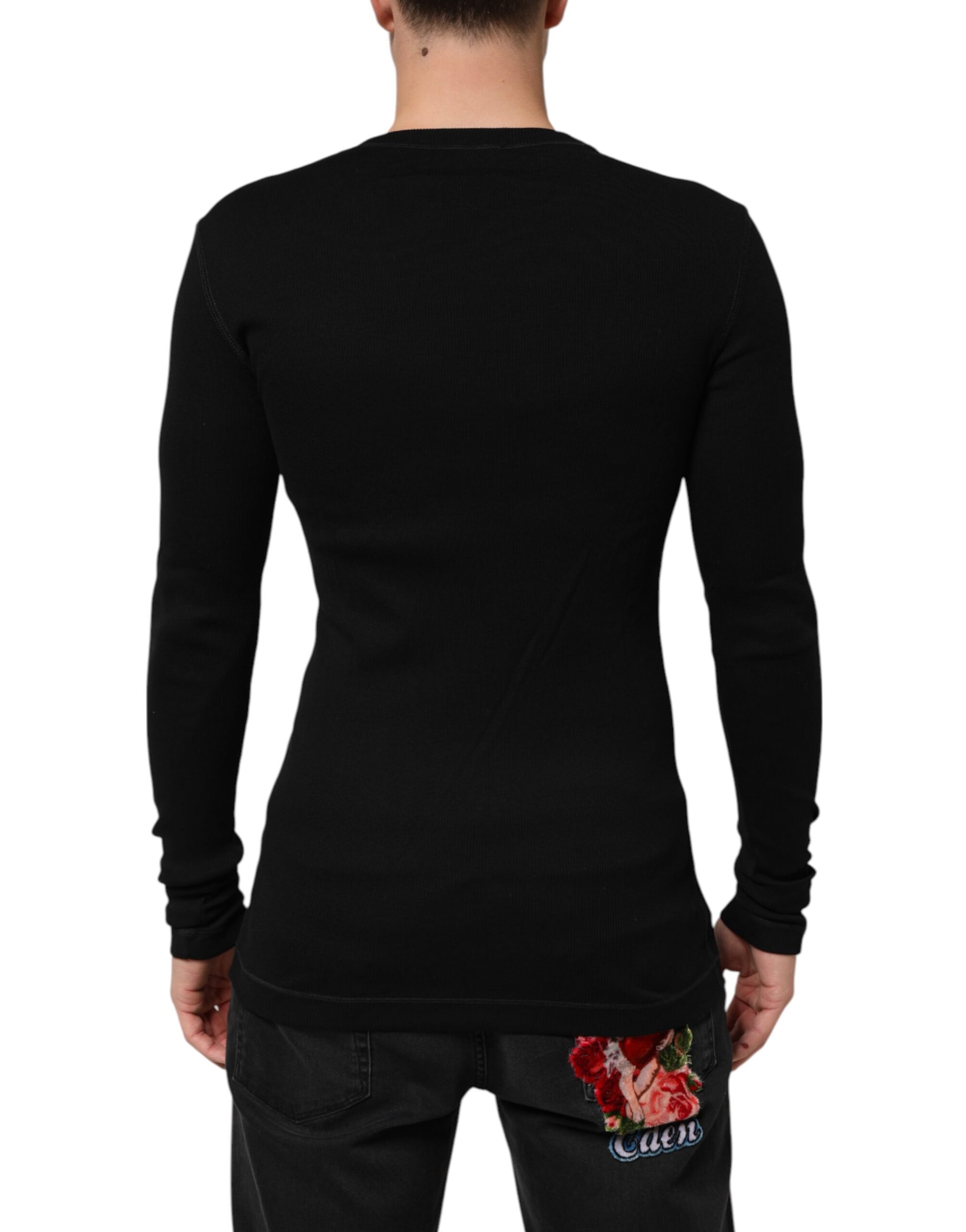 Dolce &amp; Gabbana – Schwarzer Cardigan aus Baumwolle mit Knopfleiste für Herren
