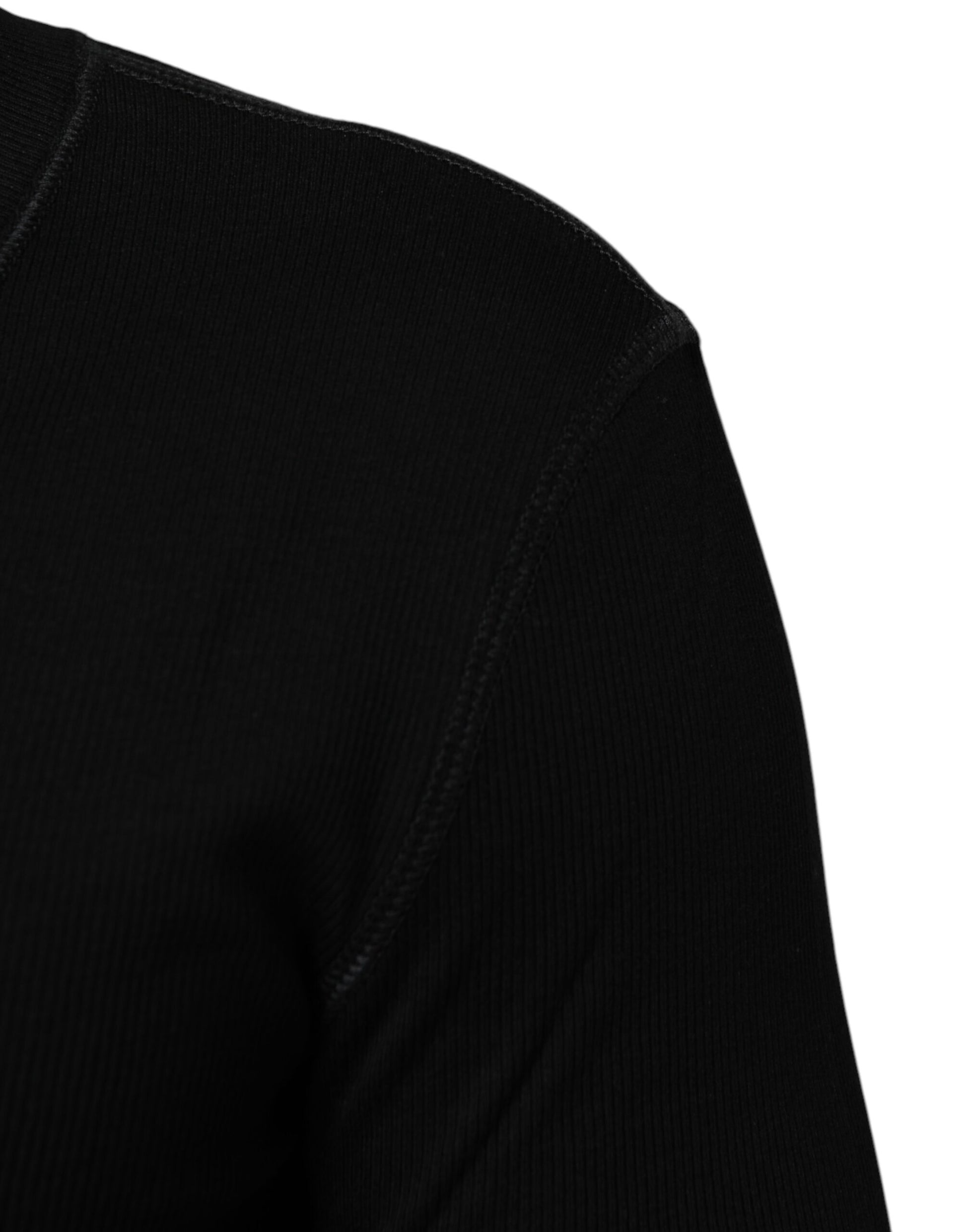 Dolce &amp; Gabbana – Schwarzer Cardigan aus Baumwolle mit Knopfleiste für Herren