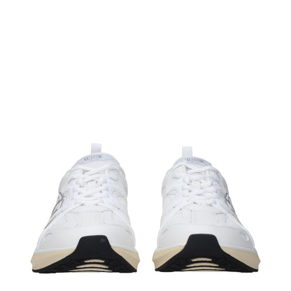 Valentino Garavani White Fabric Athletic Sneakers