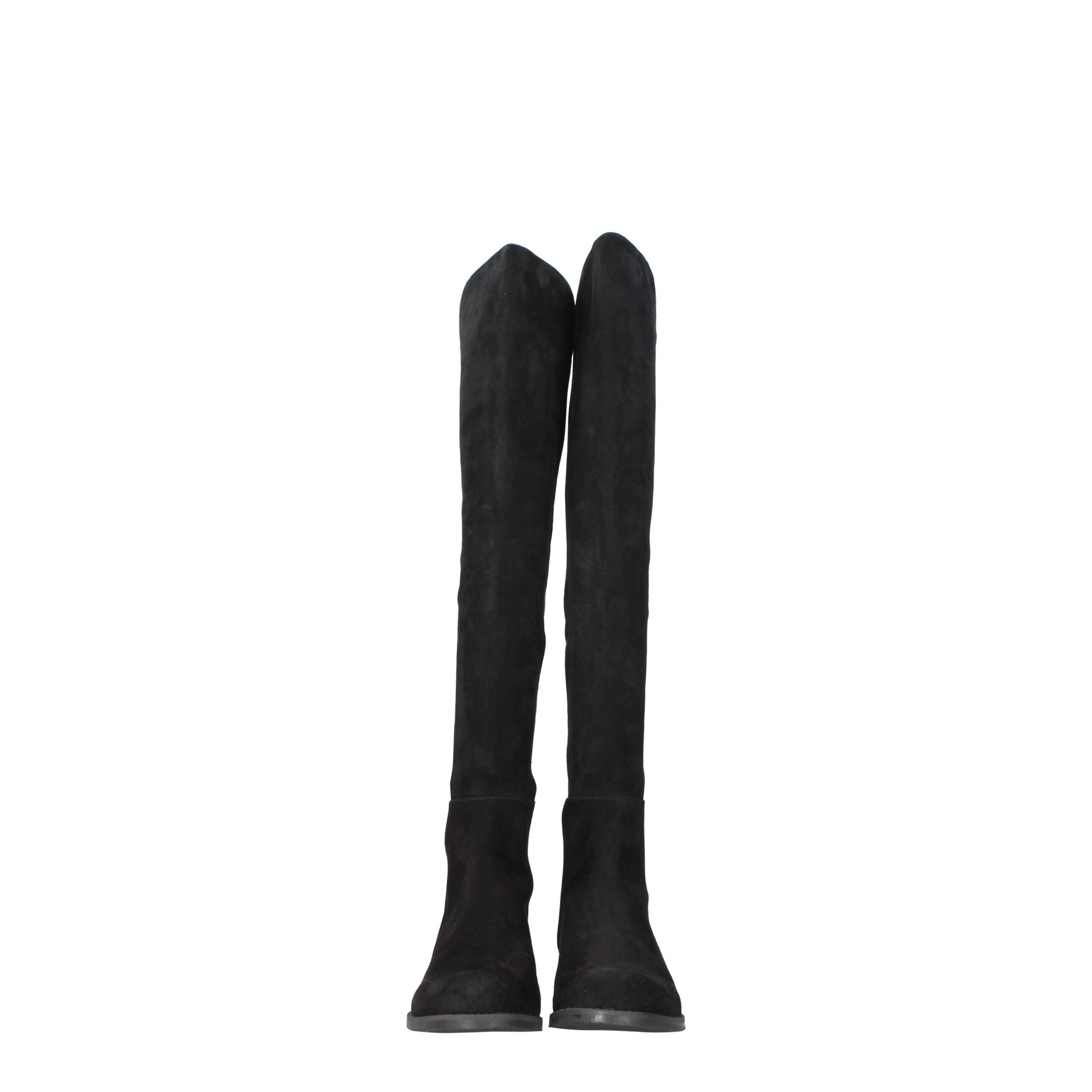 Stuart Weitzman Black Leather Over The Knee