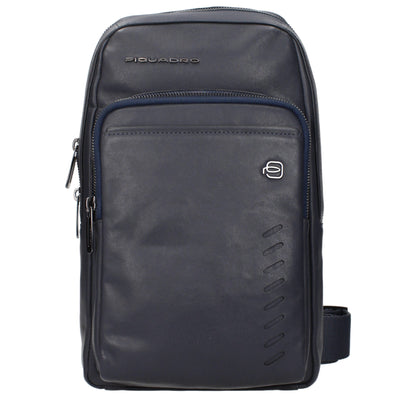 Piquadro Blue Leather Crossbody Bag