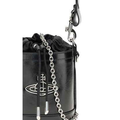 Vivienne Westwood Black Calf Leather Bos Taurus Backet Bag