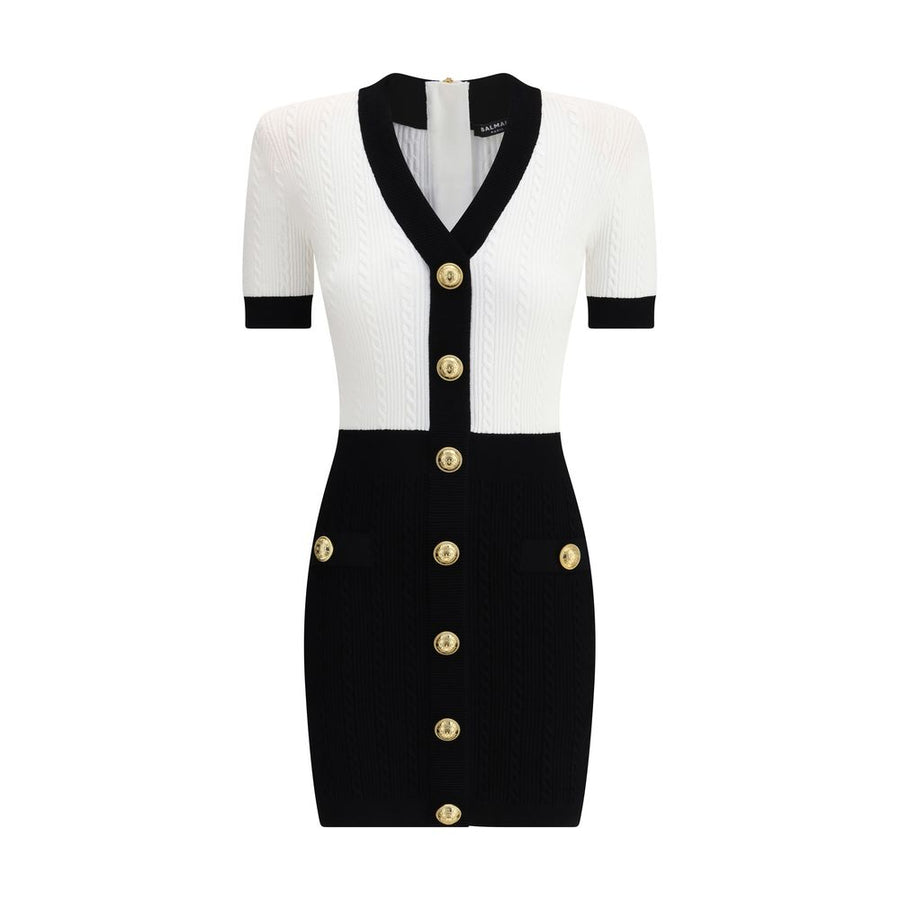 Balmain Braided pattern midi Dress