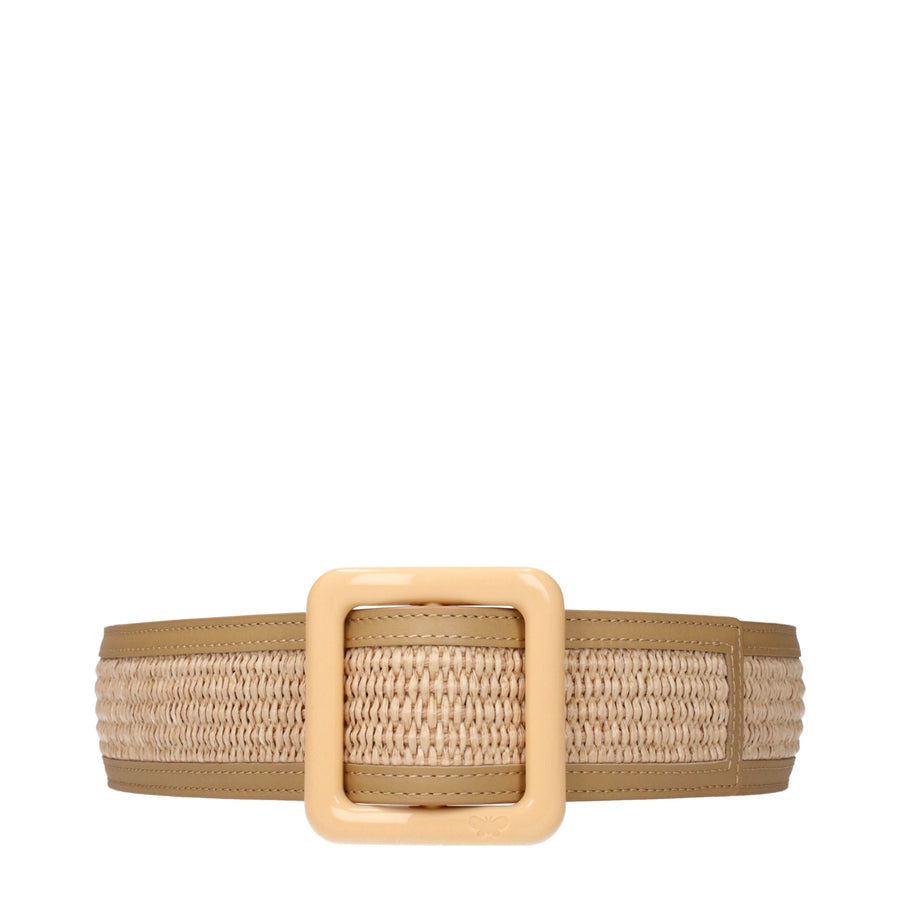 Max Mara Beige Raffia Belt