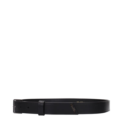 Max Mara Black Leather Regular Belt