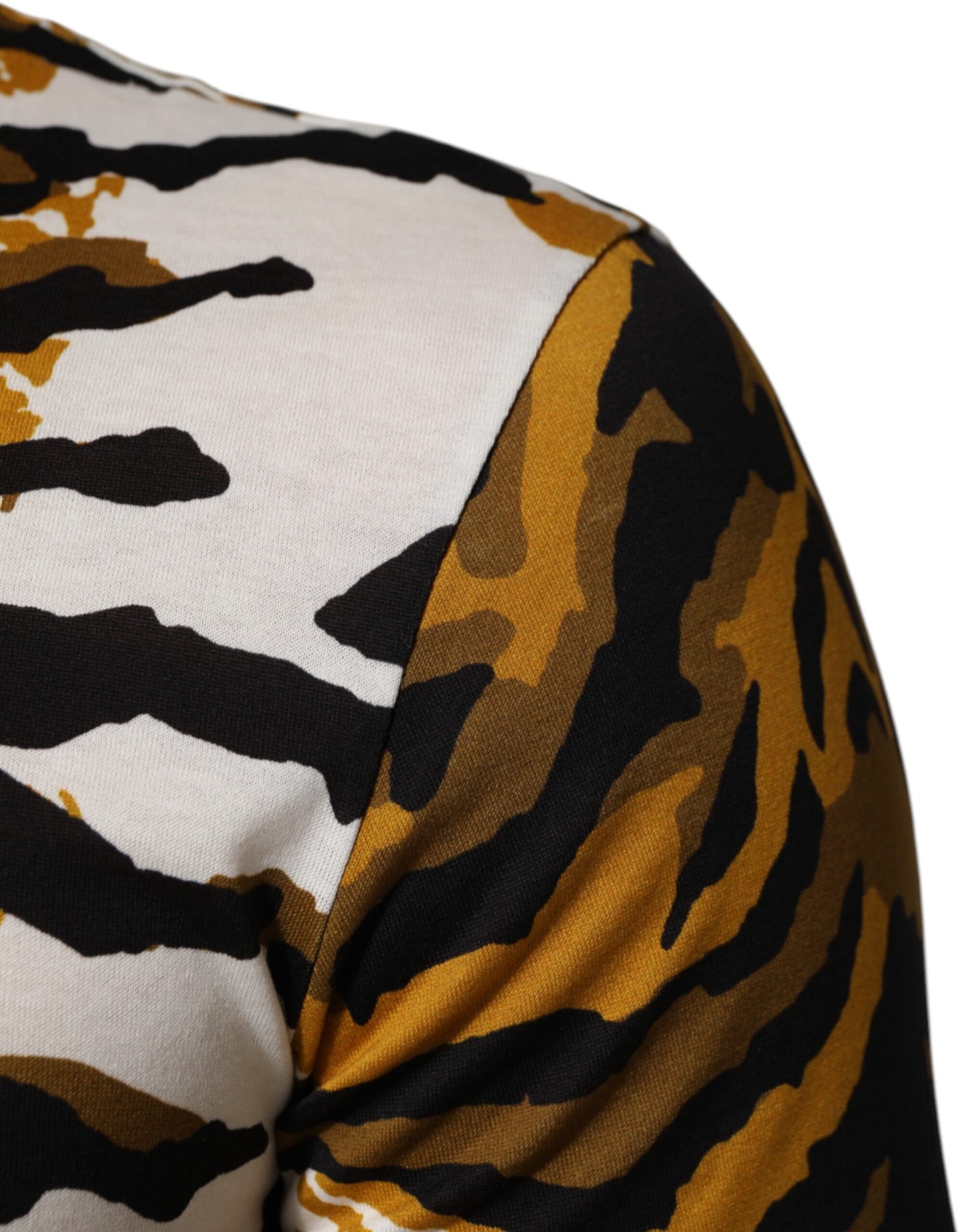 Dolce &amp; Gabbana Mehrfarbiges T-Shirt mit Rundhalsausschnitt und Leopardenmuster in Palmenblättern für Herren
