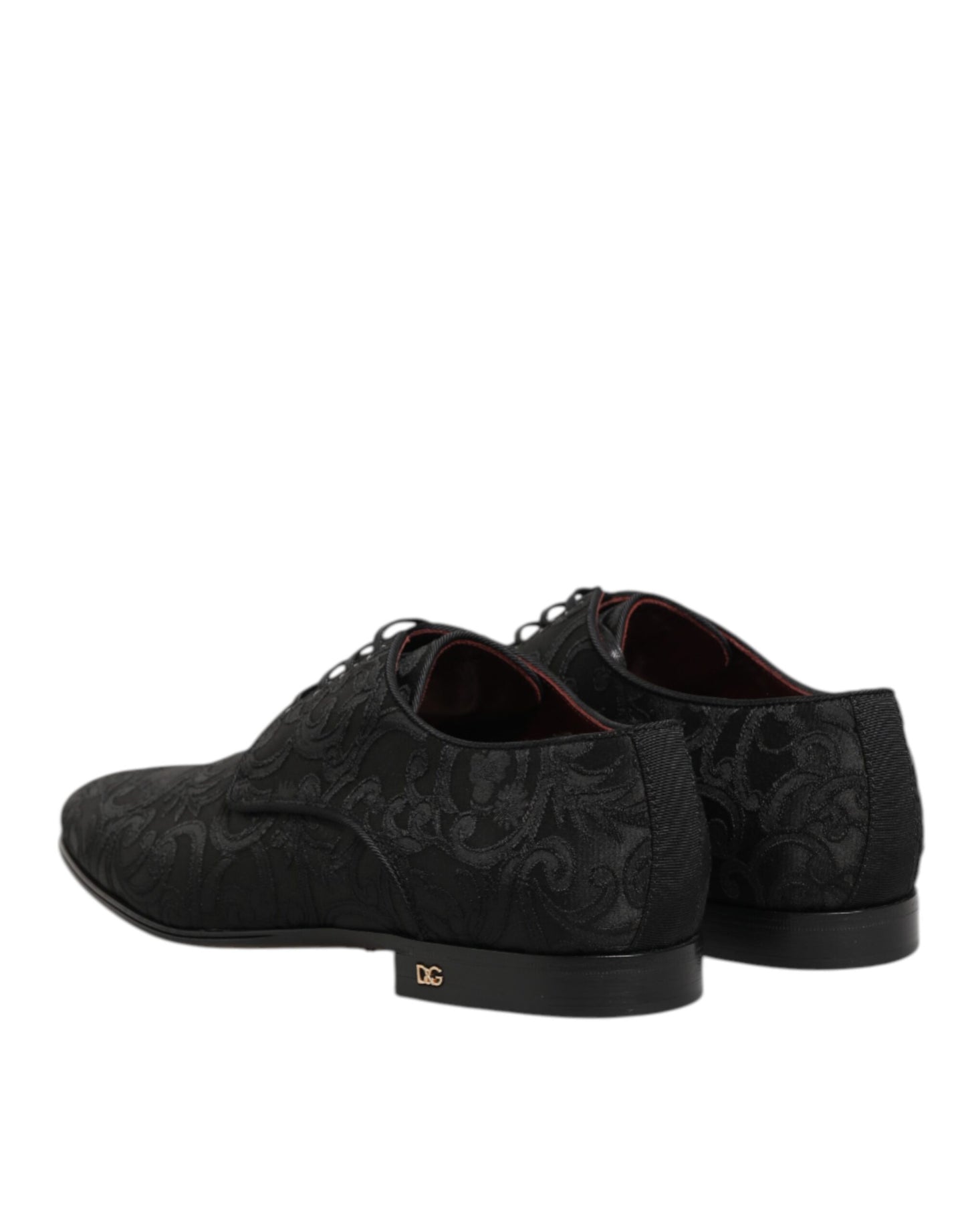 Dolce &amp; Gabbana – Derby-Schnürschuhe aus schwarzem Brokat für Herren