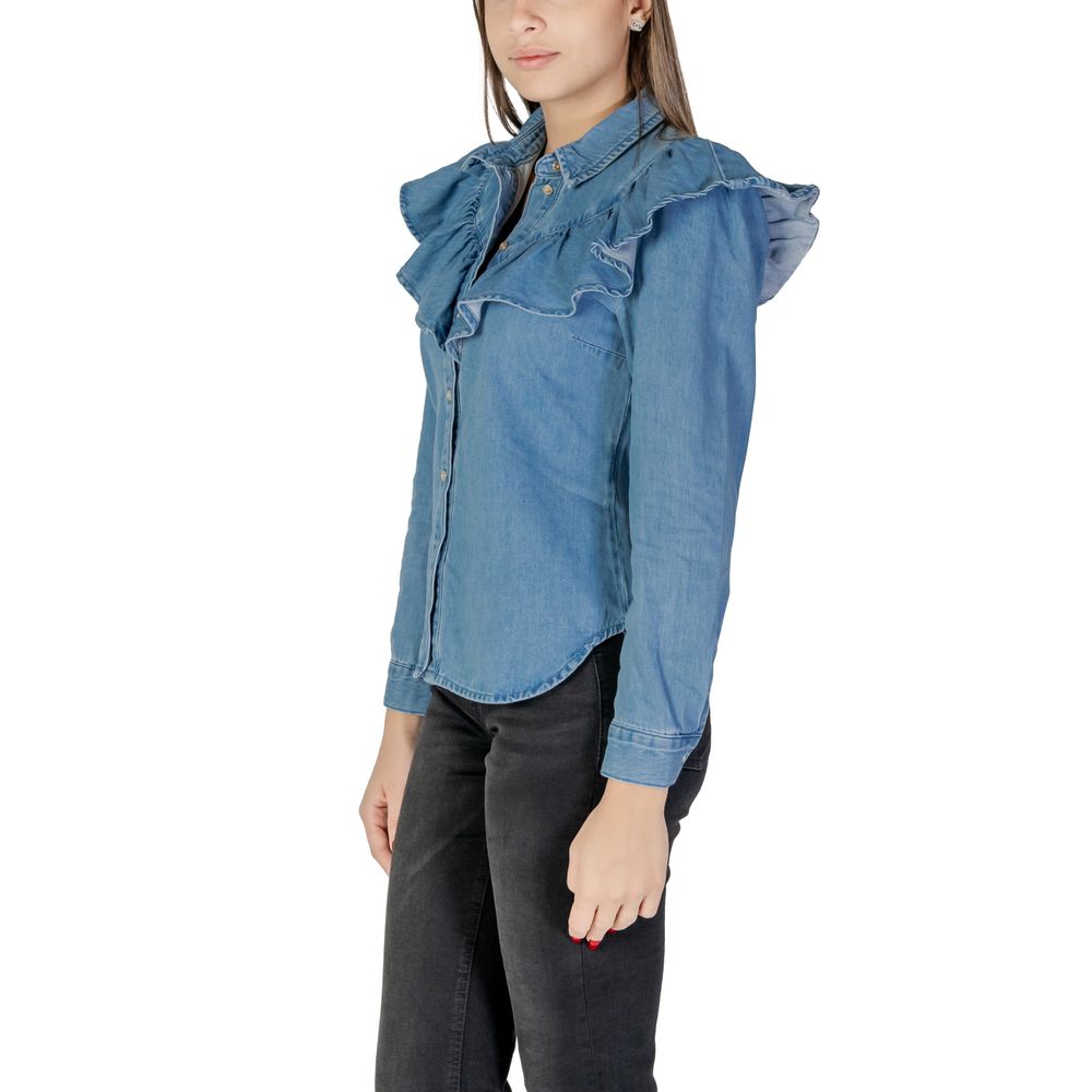Only Blaue Baumwollbluse