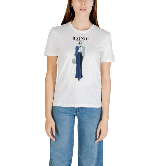 Only – Blaues T-Shirt aus Bio-Baumwolle