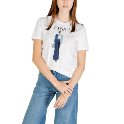 Only – Blaues T-Shirt aus Bio-Baumwolle