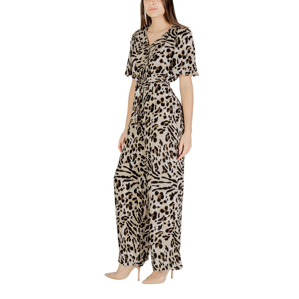 ICHI – Beigefarbener Jumpsuit aus Viskose