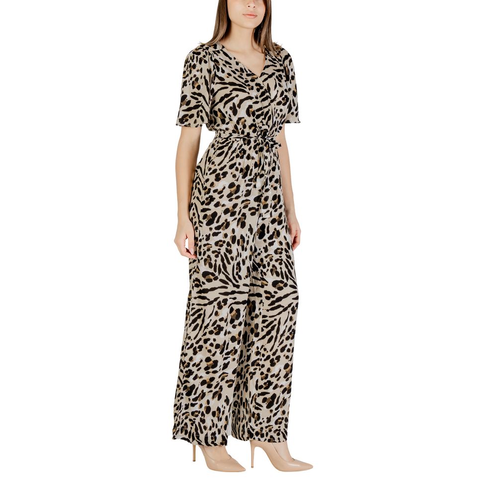 ICHI – Beigefarbener Jumpsuit aus Viskose