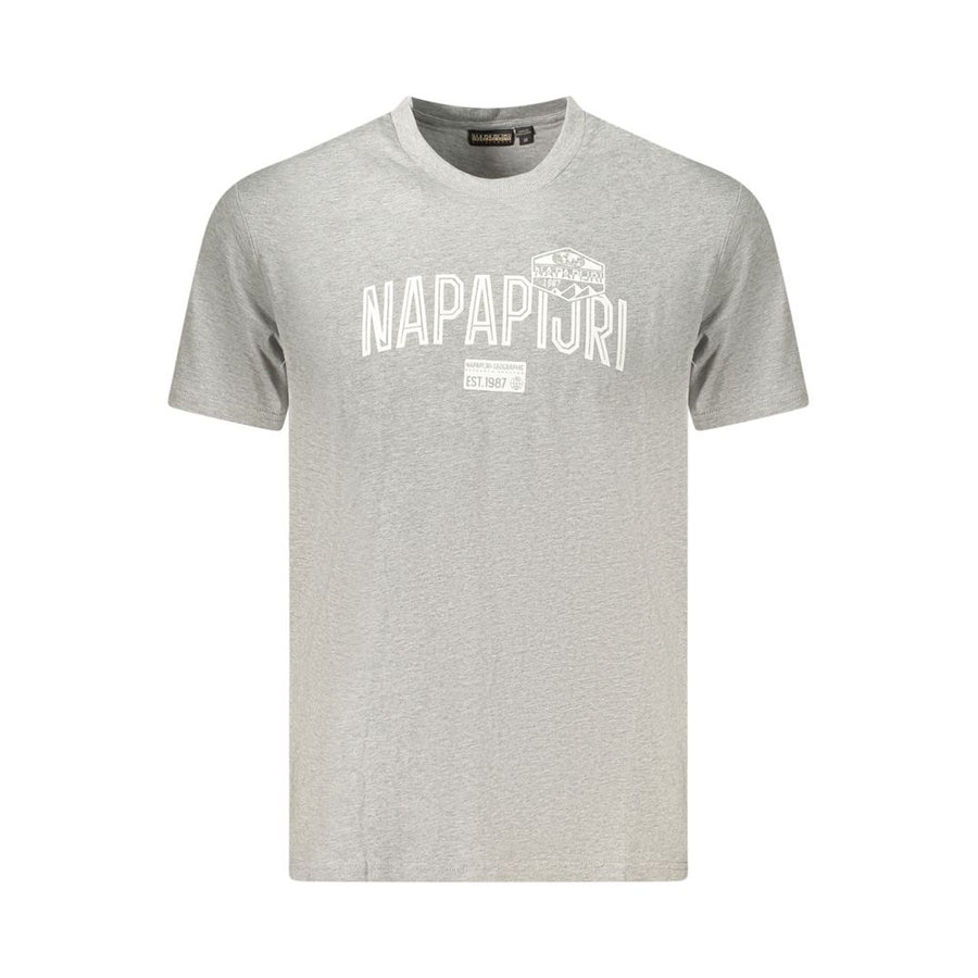 Napapijri Gray Cotton Men T-Shirt