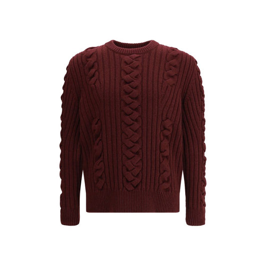 Alexander McQueen Bordeaux Fur Cashmere Sweater