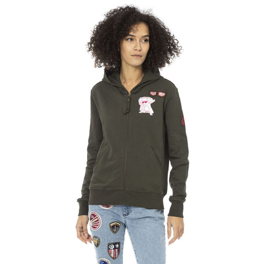 Mr&Mrs Italy Green Cotton Women Hoodie