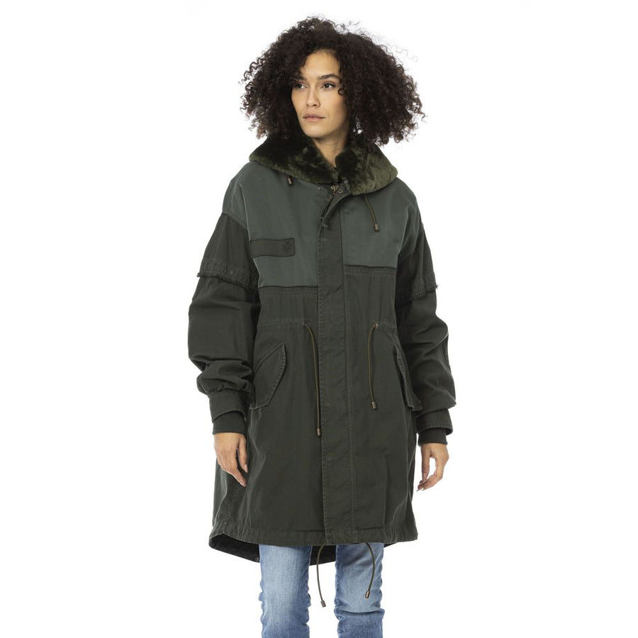 Mr&Mrs Italy Damenparka aus grüner Baumwolle