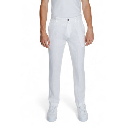 Borghese White Linen Casual Pants