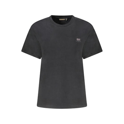 Schwarzes Baumwoll-T-Shirt von Napapijri