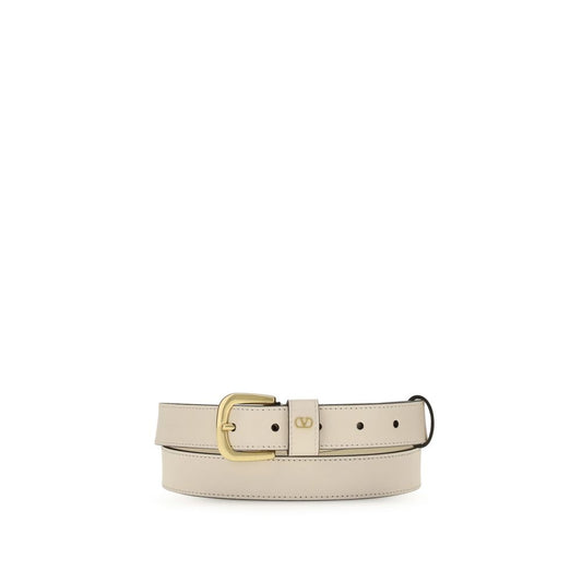 Valentino Garavani White Leather Regular Belt