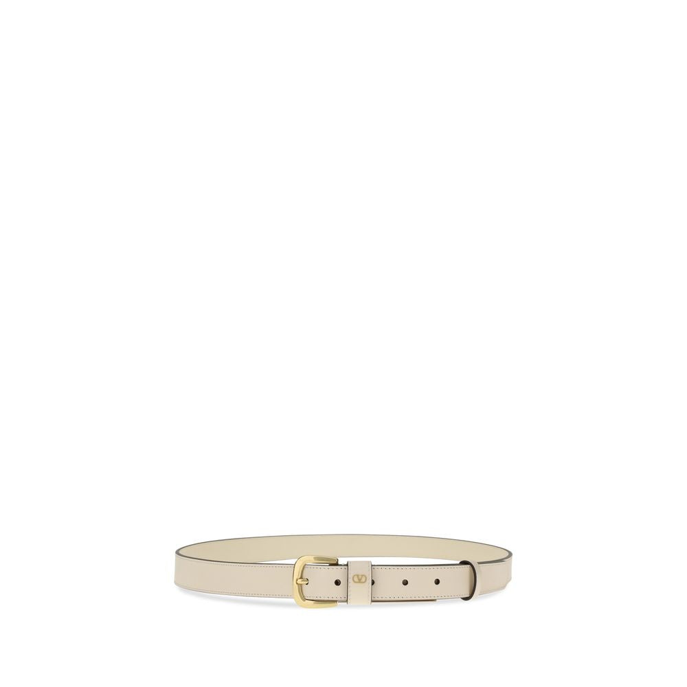 Valentino Garavani White Leather Regular Belt