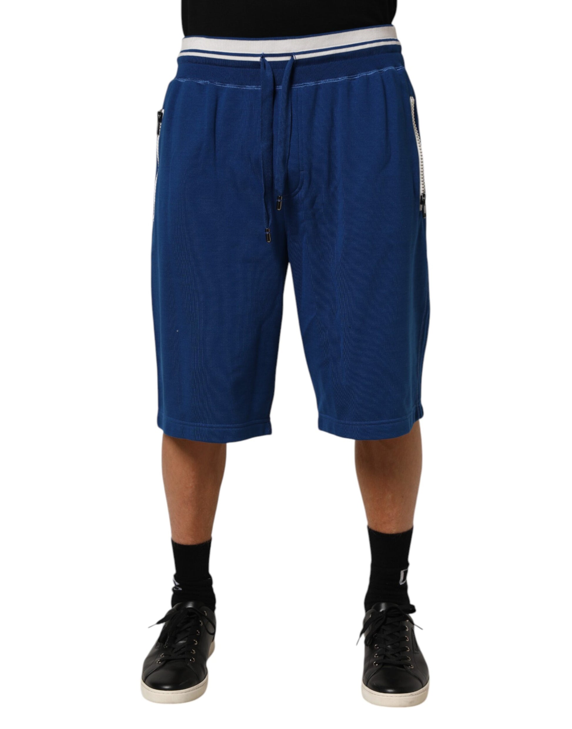 Dolce &amp; Gabbana – Blaue Bermuda-Jogginghose aus Baumwollmischung