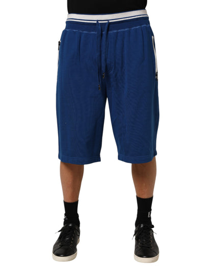 Dolce &amp; Gabbana – Blaue Bermuda-Jogginghose aus Baumwollmischung