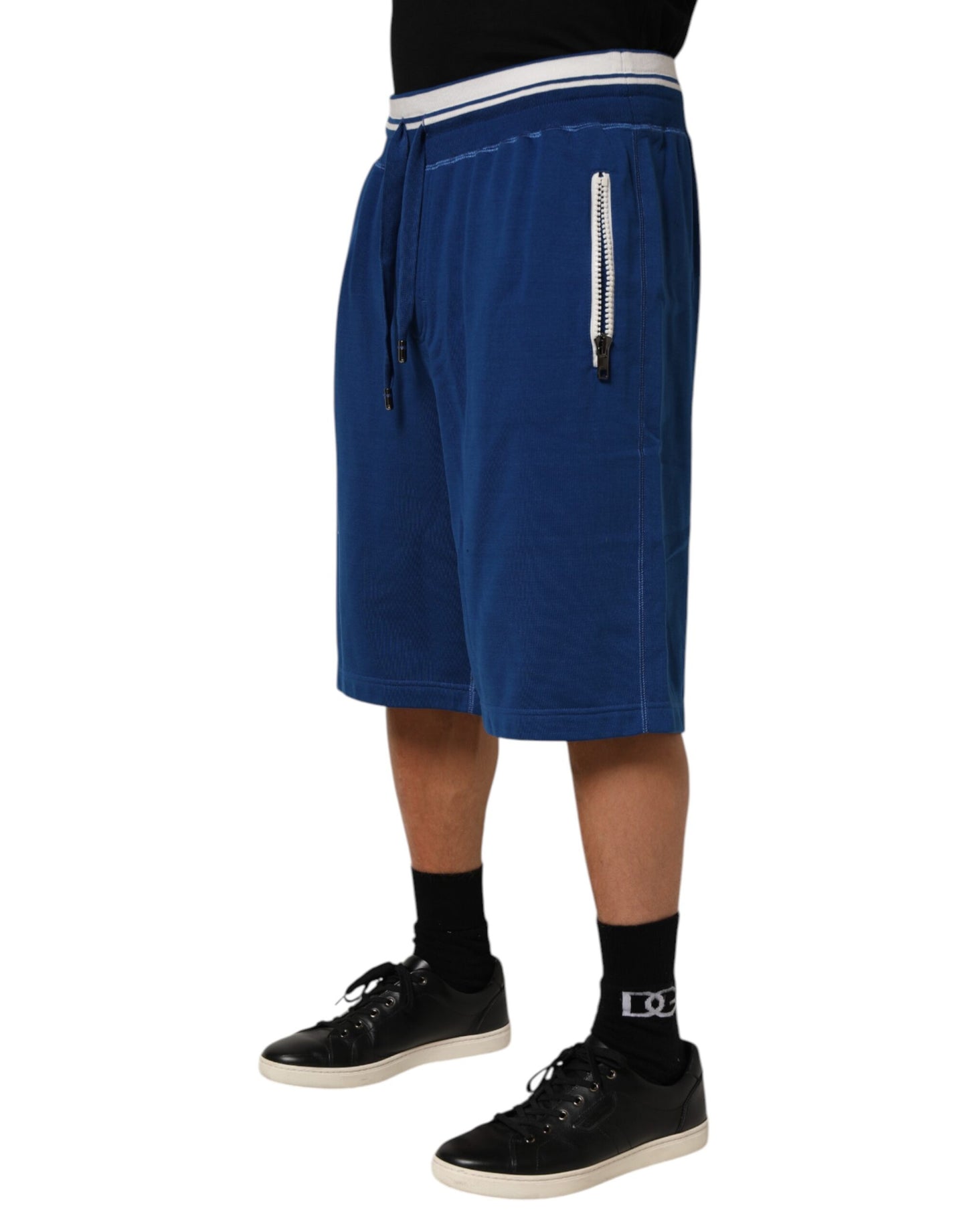 Dolce &amp; Gabbana – Blaue Bermuda-Jogginghose aus Baumwollmischung