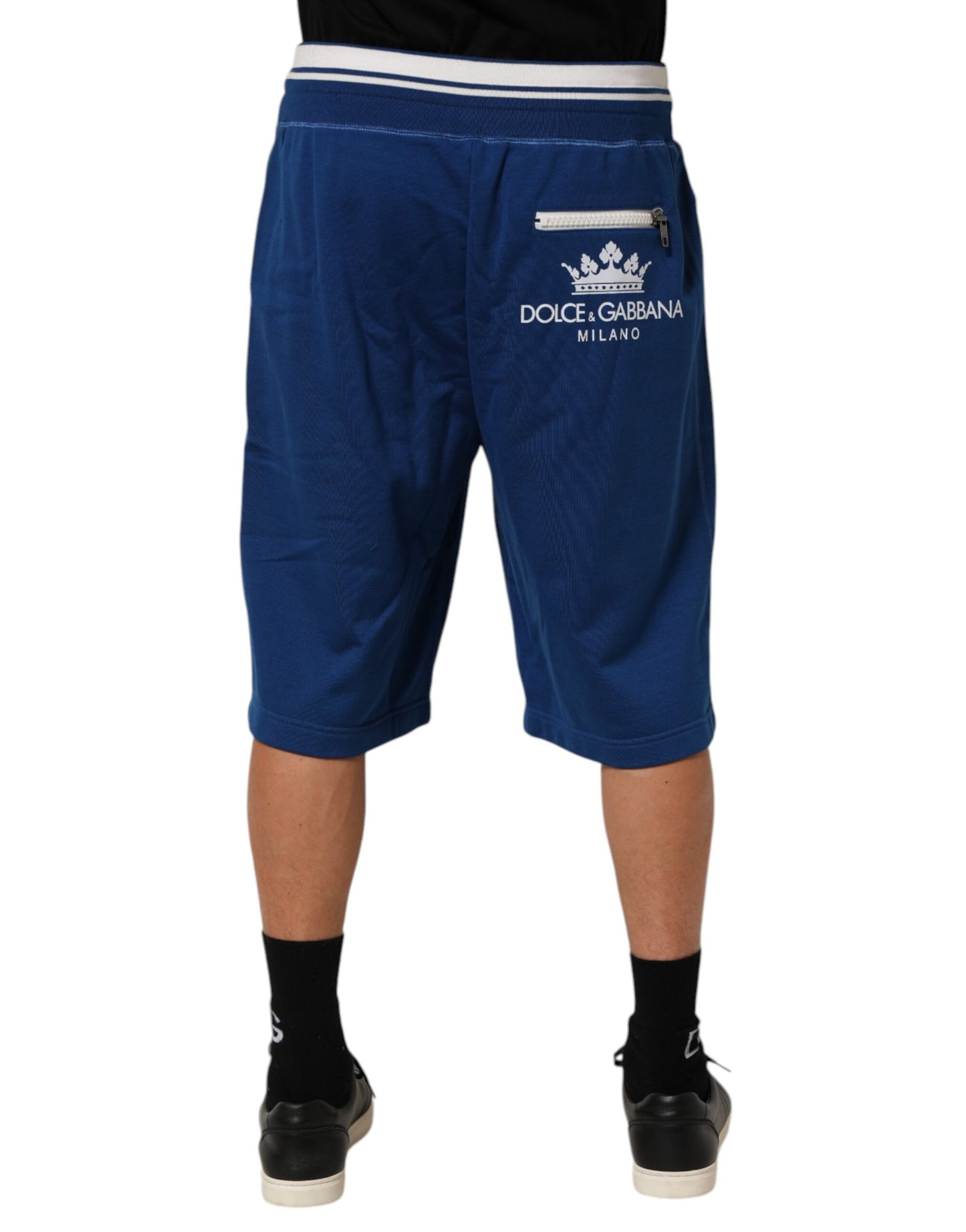 Dolce &amp; Gabbana – Blaue Bermuda-Jogginghose aus Baumwollmischung
