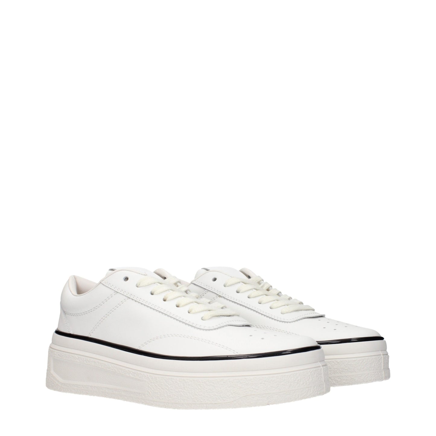 Jil Sander White Leather Platform Sneakers