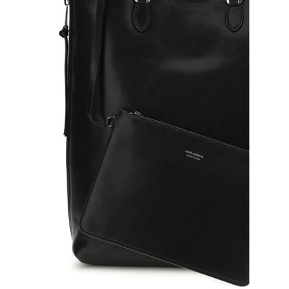 Dolce & Gabbana Black Calf Leather Bos Taurus Shoulder Bag