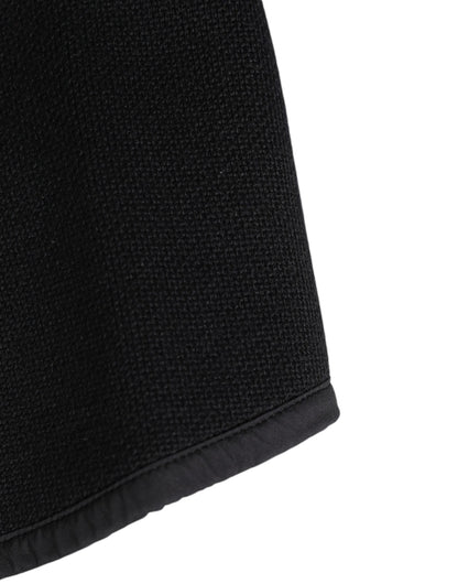 Dolce & Gabbana Black Lace Stole Knitted DG Logo Men One Size Scarf