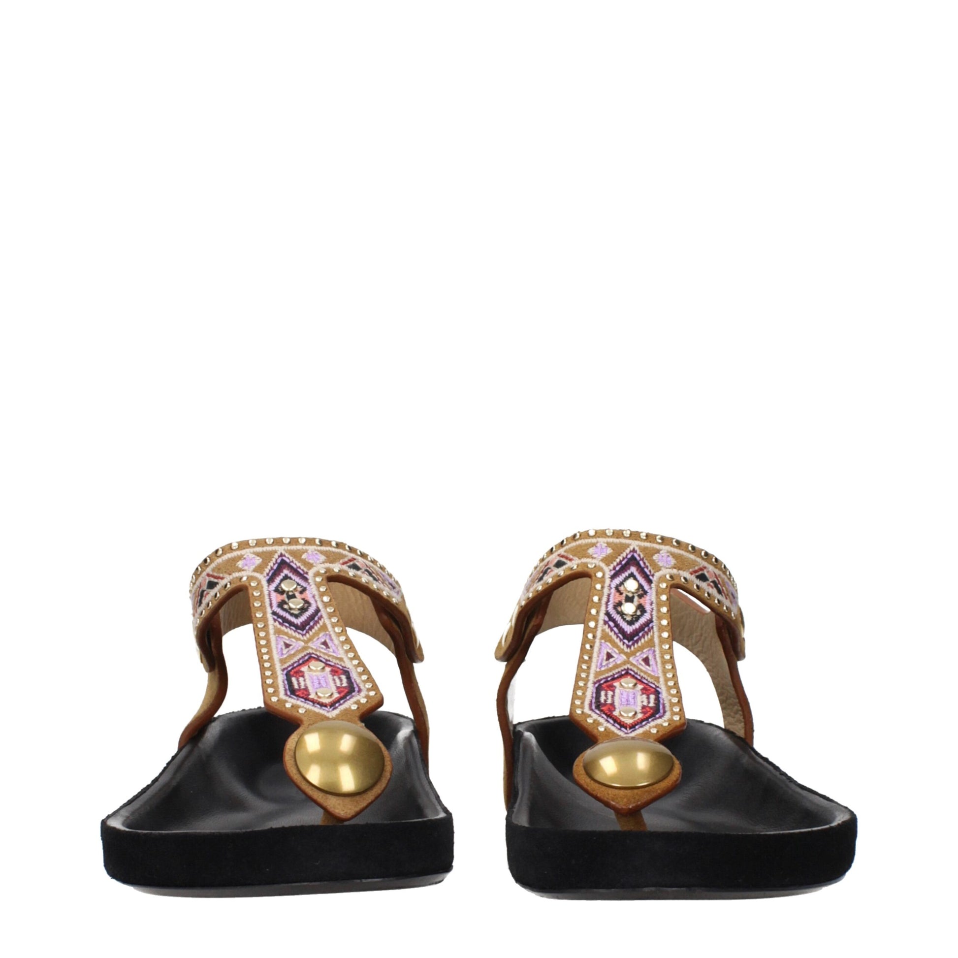 Isabel Marant Beige Leather Flip-Flop Sandals