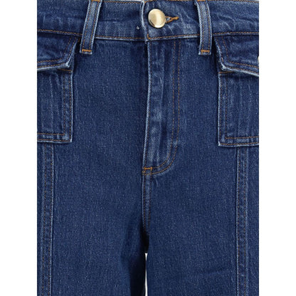 7FOR Blue Cotton High-Waisted Jean