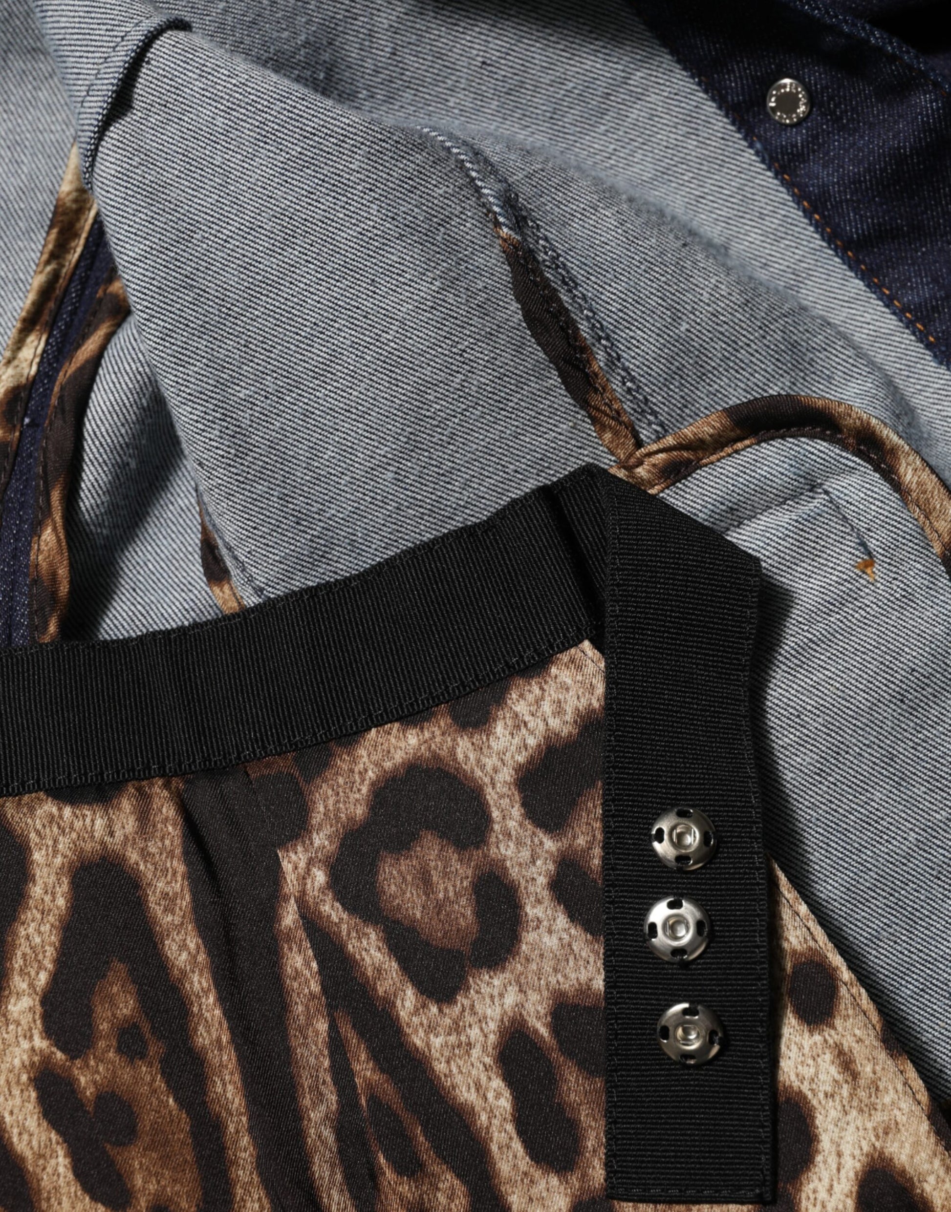 Dolce &amp; Gabbana – Dunkelblaue Jeansjacke mit Baumwollkragen