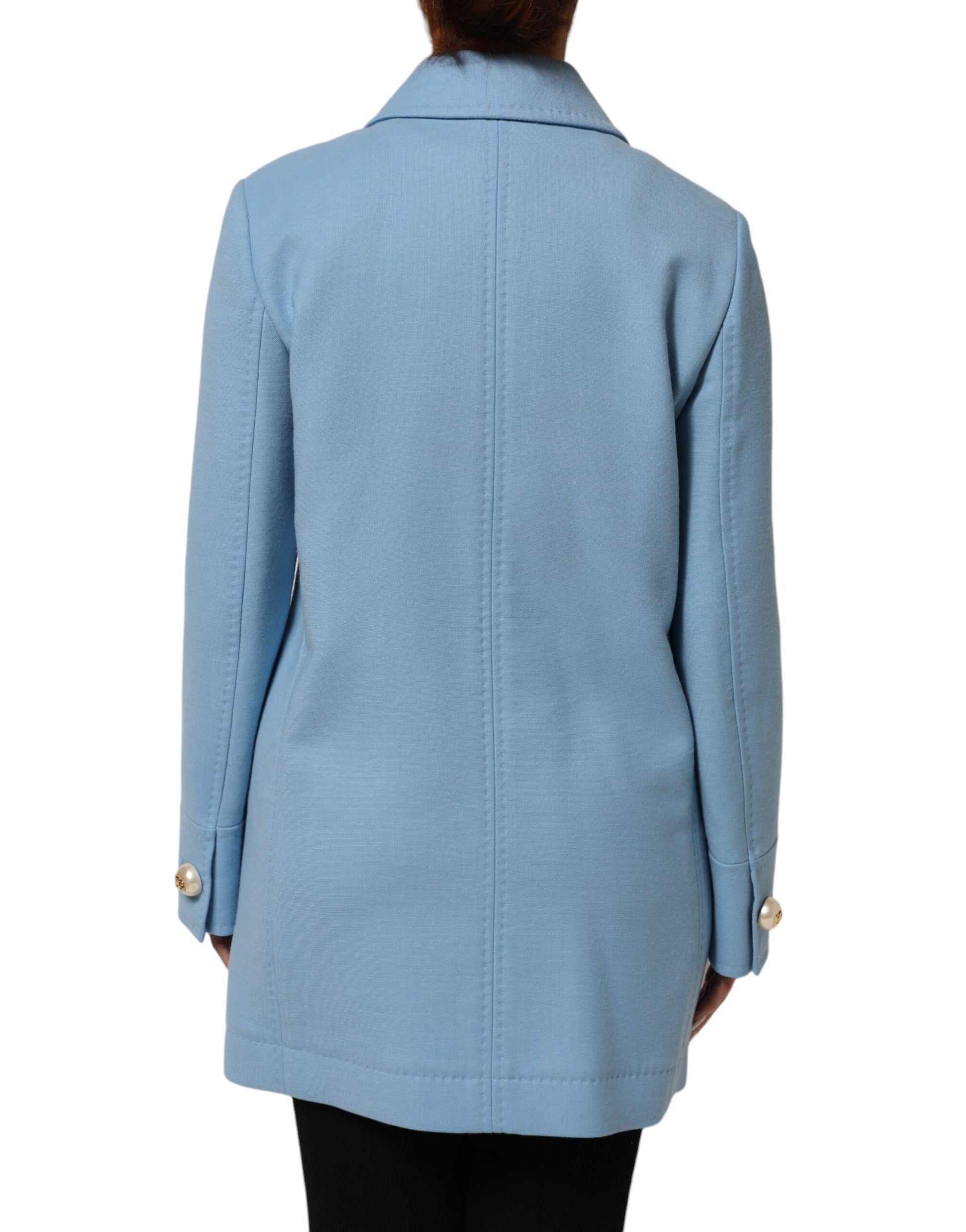 Dolce &amp; Gabbana – Blaue Trenchcoat-Jacke mit Knopfleiste