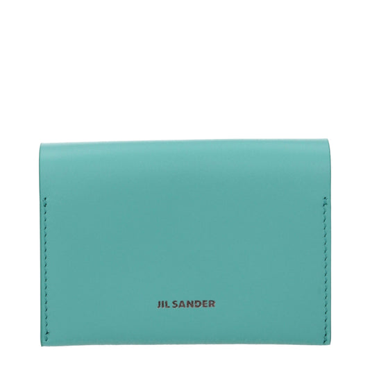 Jil Sander Green Leather Cardholder