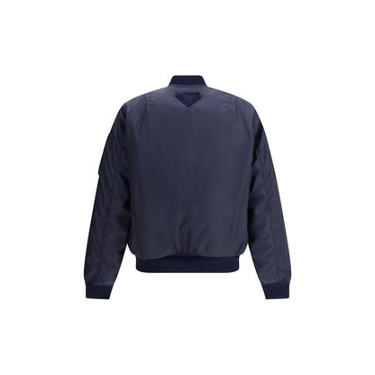 Prada Bomberjacke mit Rippstrickkragen
