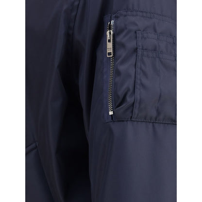 Prada Bomberjacke mit Rippstrickkragen