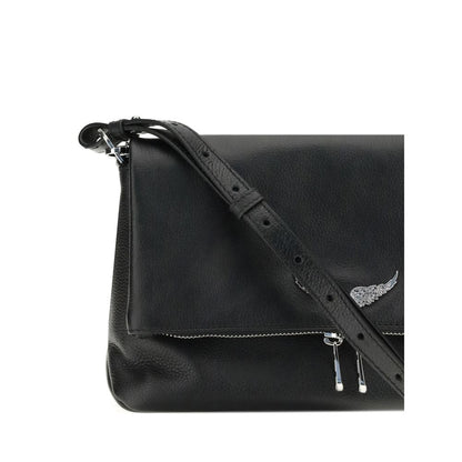 Zadig & Voltaire Black Calf Leather Bos Taurus Shoulder Bag