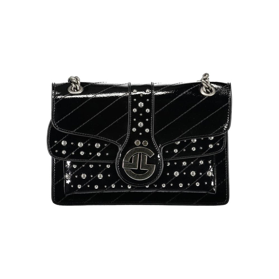 Gaelle Paris Black Polyurethane Women's Bag