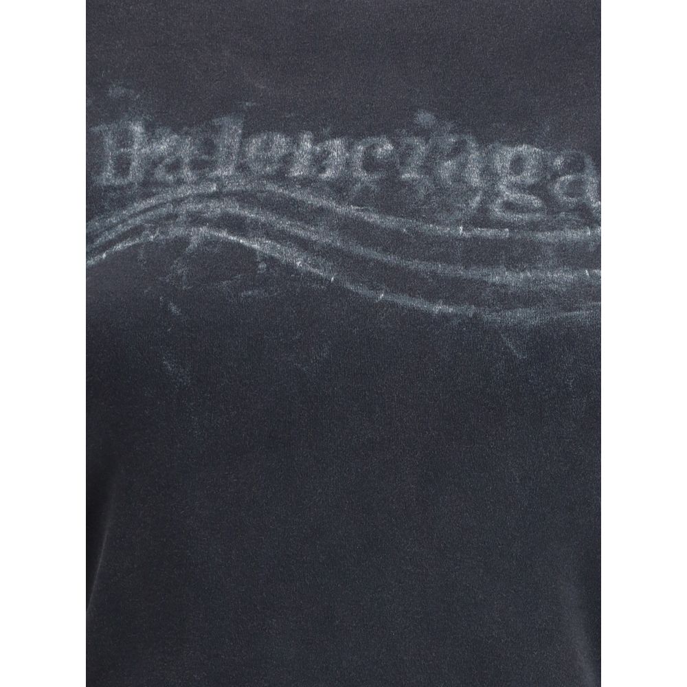 Balenciaga – Politisches T-Shirt mit zwei Ärmeln in verwaschenem Buntstift